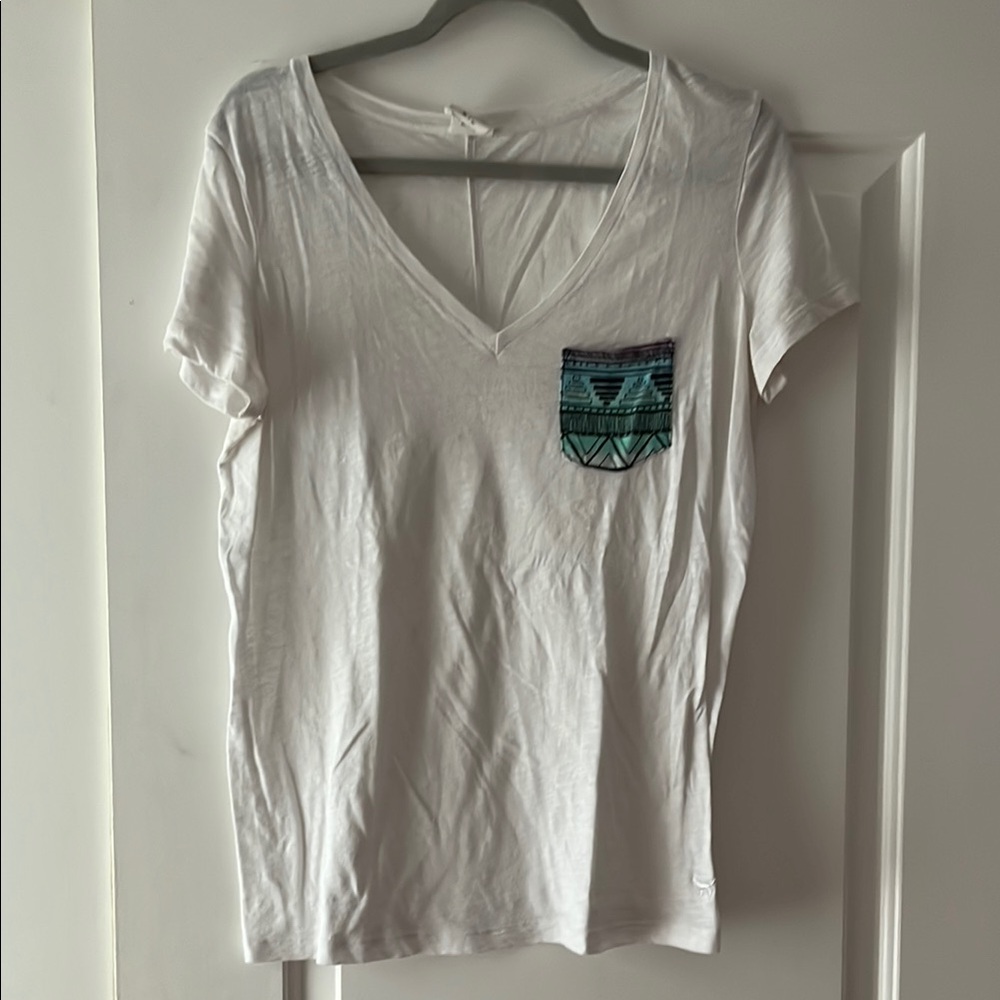 Victoria's Secret White Fitted Short Sleeve T-Shirt